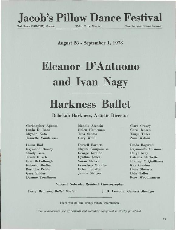 Eleanor D'Antuono and Ivan Nagy; Harkness Ballet