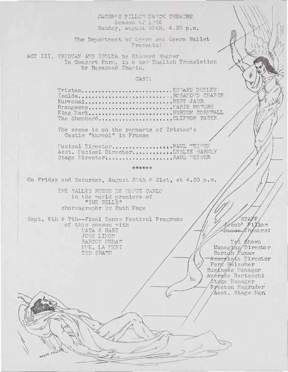 Jacob's Pillow Dance Theatre, Season of 1946: Department of Opera and Opera Ballet 