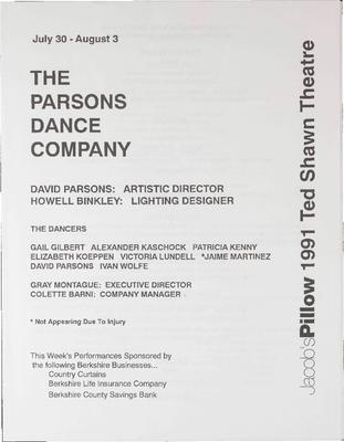 Parsons Dance Company Performance Program