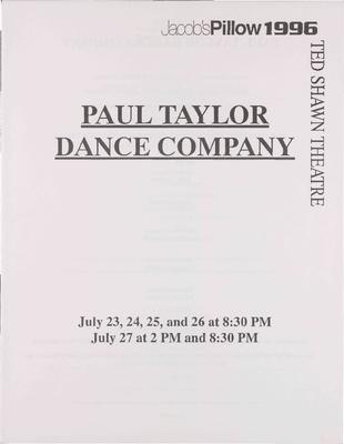 Paul Taylor Dance Company Performance Program