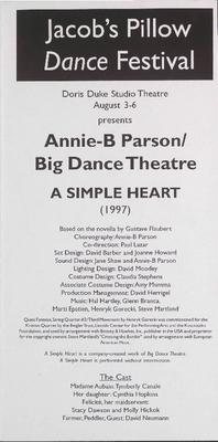 Annie B. Parson/Big Dance Theatre Performance Program 2000