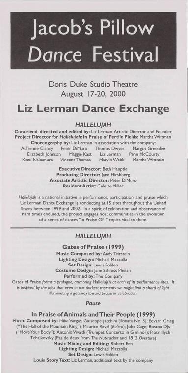 Liz Lerman Dance Exchange Performance Program 2000