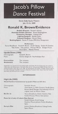 Ronald K. Brown/Evidence Performance Program 2000