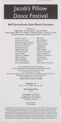 Bill T. Jones/Arnie Zane Company Performance Program 2000