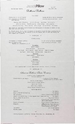 Ballet And Ballroom Performance Program 1985