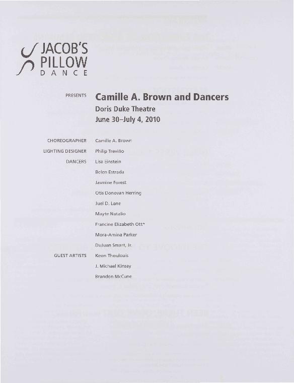 Camille A. Brown & Dancers Program 2010