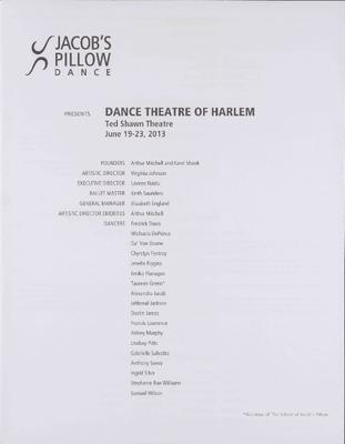 Dance Theatre of Harlem Performance Program 2013