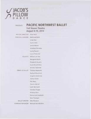 Pacific Northwest Ballet Performance Program 2014