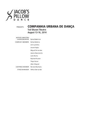 Companhia Urbana de Danca Performance Program 2014