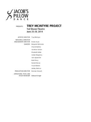 Trey McIntyre Performance Program 2014