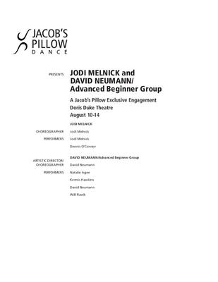 Jodi Melnick and David Neumann/Advanced Beginner Group Performance Program 2011