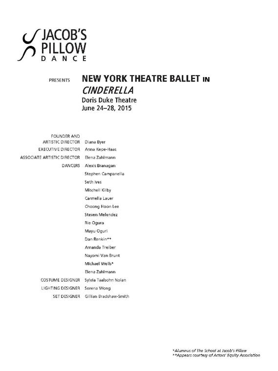New York Theatre Ballet Performance Program 2015