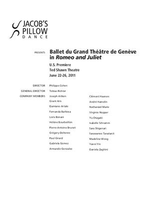 Ballet du Grand Théâtre de Genève Program 2011