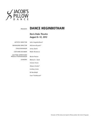 Dance Heginbotham Performance Program 2012