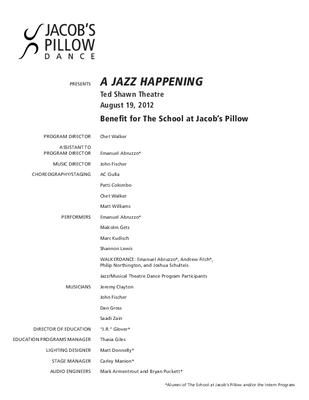 A Jazz Happening Performance Program 2012