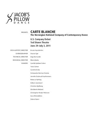 Carte Blanche Program 2011