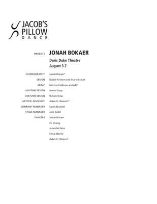 Jonah Bokaer Program 2011