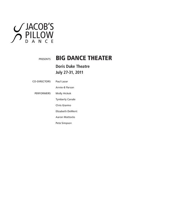Big Dance Theater Program 2011