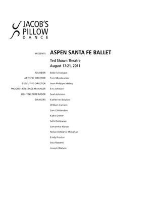 Aspen Santa Fe Ballet Program 2011