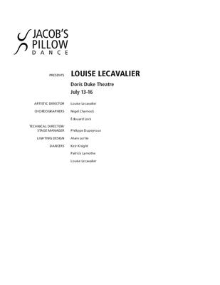 Louise Lecavalier Program 2011