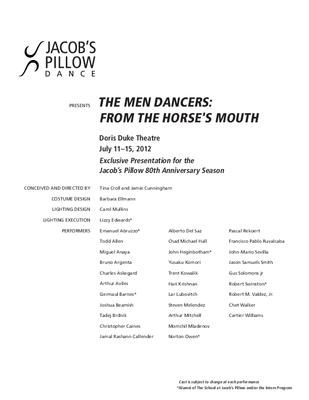 The Men Dancers: From the Horse's Mouth Performance Program 2012