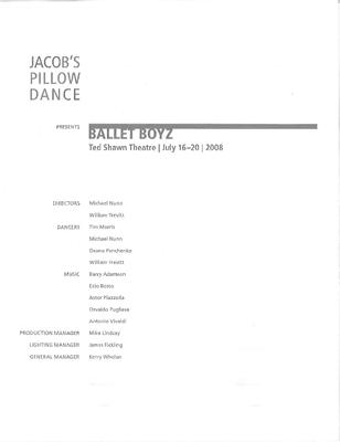 Ballet Boyz Program 2008