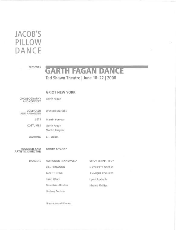 Garth Fagan Dance Performance Program 2008
