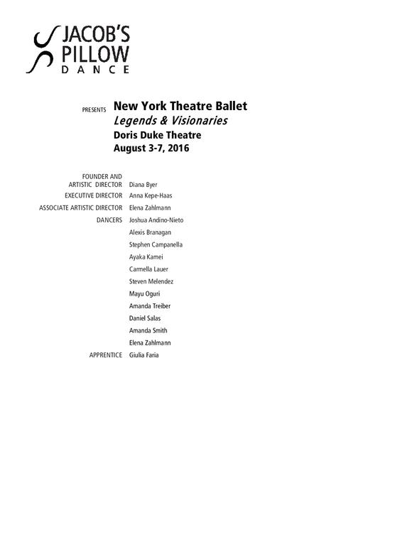 New York Theatre Ballet Program 2016