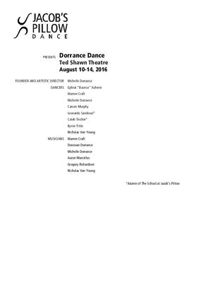 Dorrance Dance Program 2016
