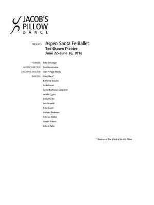 Aspen Santa Fe Ballet Program 2016