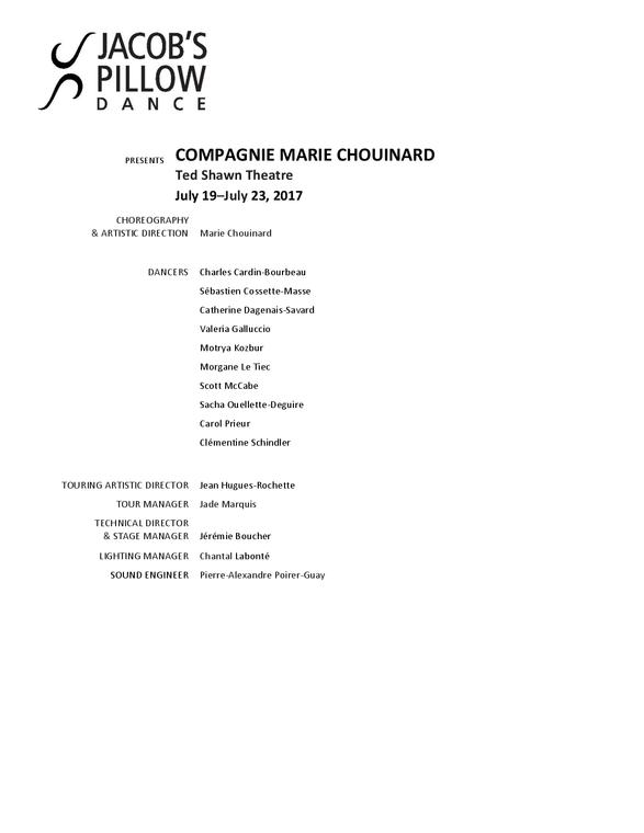 COMPAGNIE MARIE CHOUINARD Program 2017