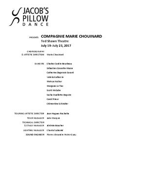 COMPAGNIE MARIE CHOUINARD Program 2017