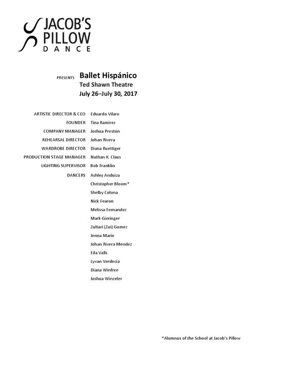 Ballet Hispánico Program 2017