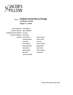 Hubbard Street Dance Chicago Program 2018