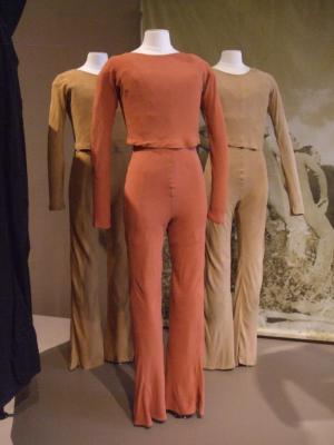 Earth Colored Jump Suits and Matching Long Sleeved Tops, Dance of the Ages, Earth Movement (six sets and three tops)