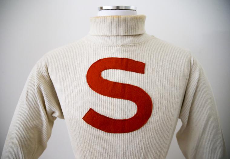 Cream Cotton Sweaters with an Orange S, Olympiad (set of eight)