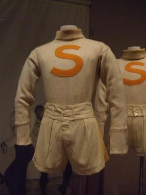 Cream Wool Sweaters with an Orange S, Olympiad, Basketball Dance (set of nine)