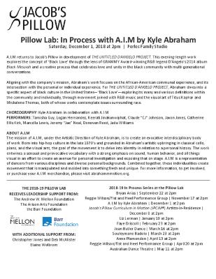 A.I.M by Kyle Abraham Pillow Lab Program 2018
