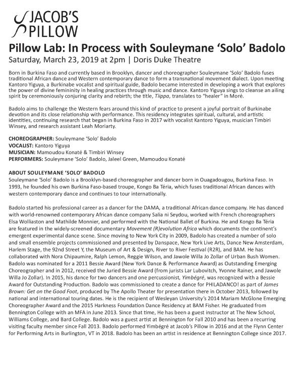 Souleymane ‘Solo’ Badolo Pillow Lab Program 2019