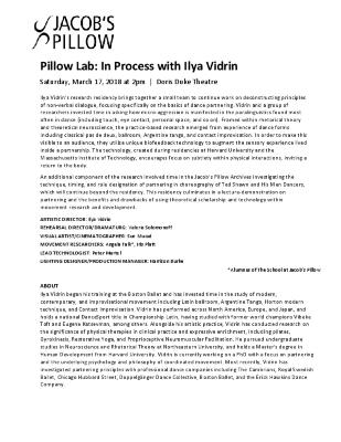 Ilya Vidrin Pillow Lab Program 2018