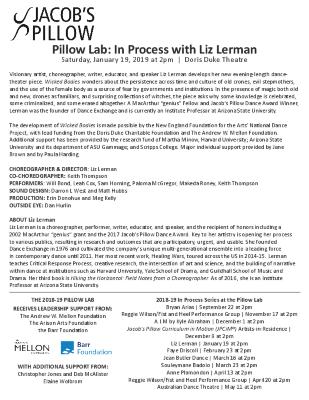 Liz Lerman Pillow Lab Program 2019