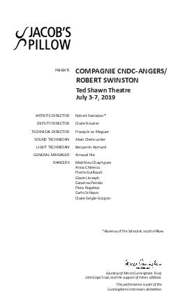 Compagnie CNDC-Angers/Robert Swinston Program 2019