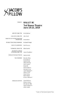 Ballet BC Program 2019