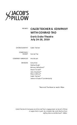 Caleb Teicher & Company with Conrad Tao Program 2019