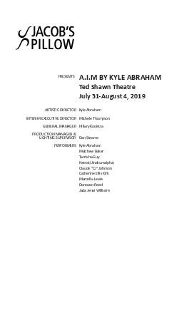 A.I.M by Kyle Abraham Program 2019