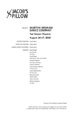 Martha Graham Dance Company Program 2019