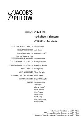 Gallim Program 2019