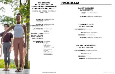 Inside/Out Performance Program Contemporary Ballet 2021