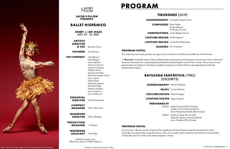 Ballet Hispánico Program 2021