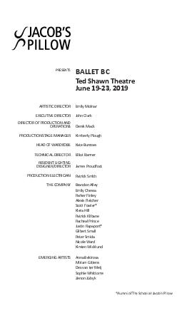 Ballet BC Program 2019